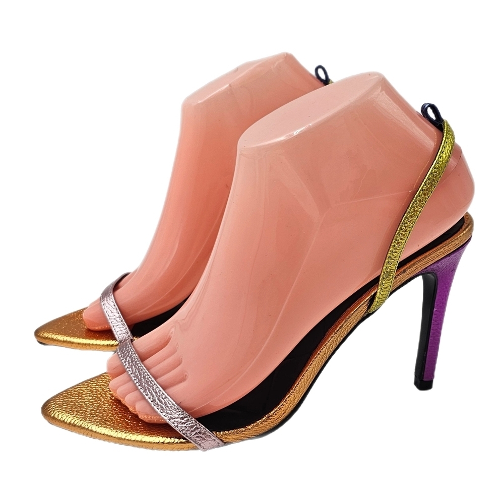 Kurt Geiger Shoreditch Rainbow Metallic Heels IT 38.5 US 8
